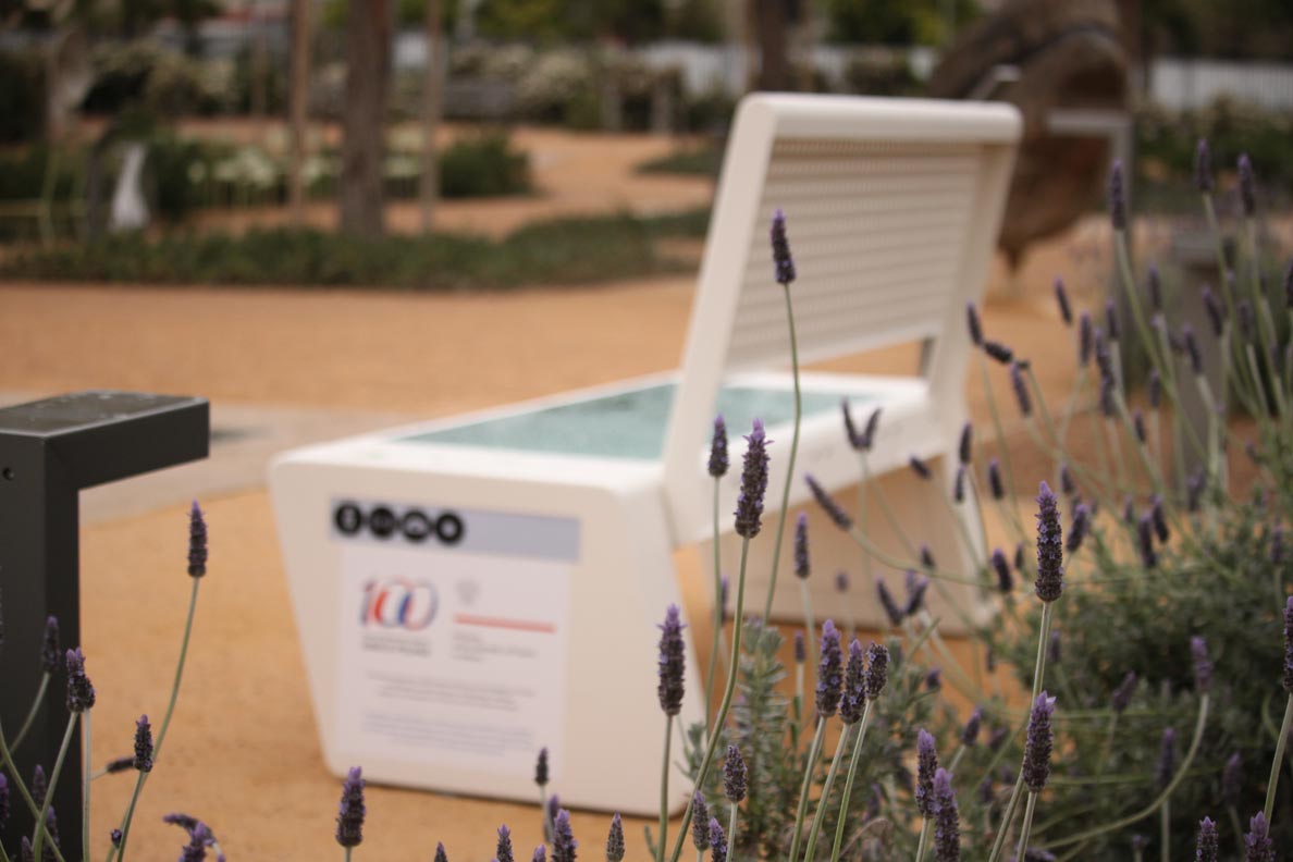 White Solar Smart Bench in Greece